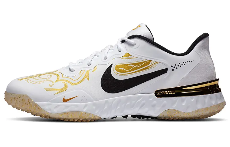 Nike Alpha Huarache Elite 3 Turf Premium White Metallic Vivid Gold