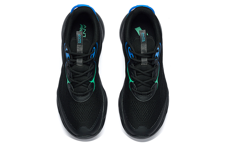 Anta Comfortable Cushioning Breathable Lightweight Abrasion Resistant Slip Resistant Low top Running Shoes Men’s Black