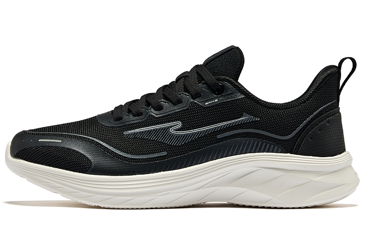 Erke Cushioning, Wear Resistant Low top Running Shoes Women’s Jet Black Bright Silver