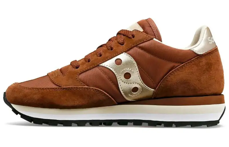 Saucony Jazz Triple Cushioning, Wear Resistant Low top Running Shoes Women's Brown White
