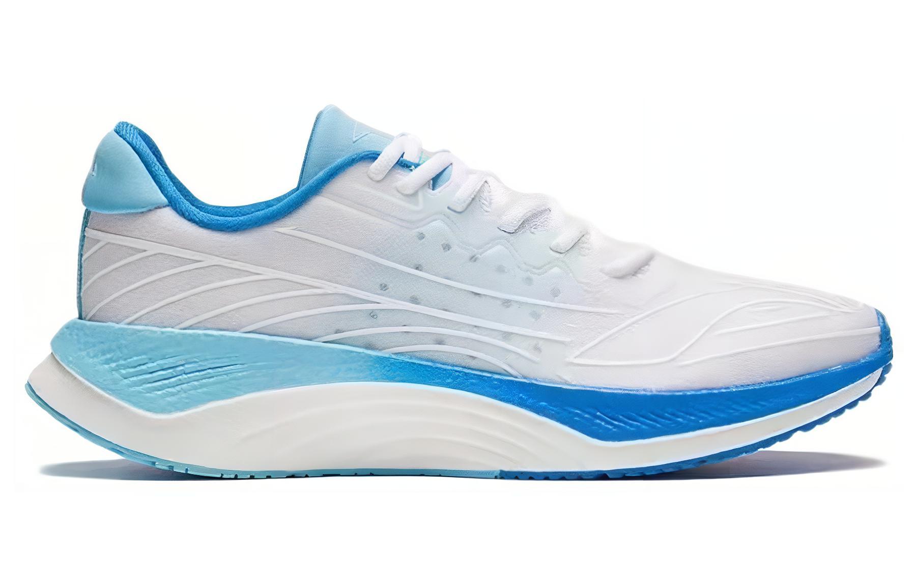 Li Ning Cushioning Slip Resistant Abrasion Resistant Low top Running Shoes Men’s White Blue