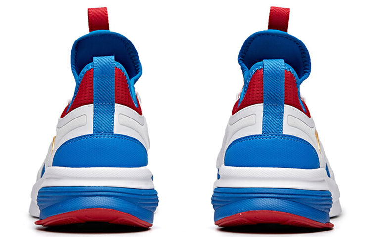 Anta Comfortable Fabric Cushioning Breathable Low top Running Shoes Men’s White Red Blue