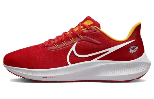 Nike Air Zoom Pegasus 39 fabric shock-absorbing non-slip wear-resistant breathable lightweight rebound low-top running shoes men's red and yellow Kansas City Chiefs