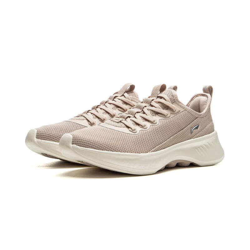 Li Ning Slip Resistant, Abrasion Resistant, Lightweight Low top Casual Running Shoes Women’s Beige