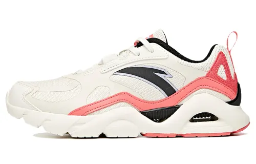 ANTA Running Shoes Women's Low Top Ivory White/rouge Powder/black