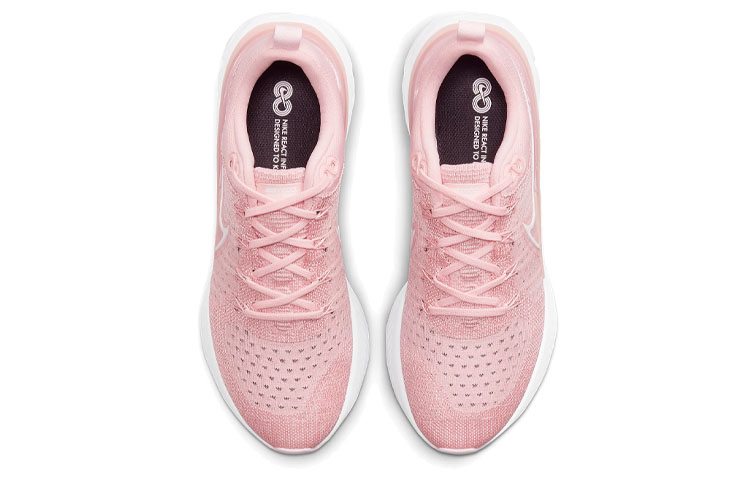Женские кроссовки Nike React Infinity Run Flyknit 2 (розово-белые) — фото 4