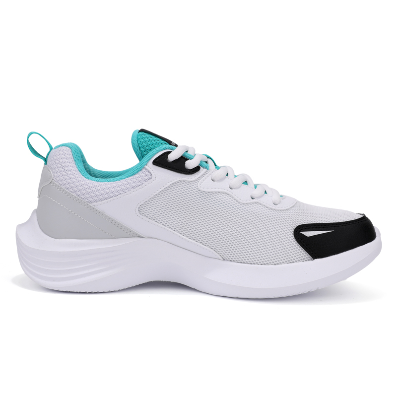 QIAODAN Cushioning Slip Resistant Abrasion Resistant Breathable Lightweight Running Shoes Men’s White Blue Green