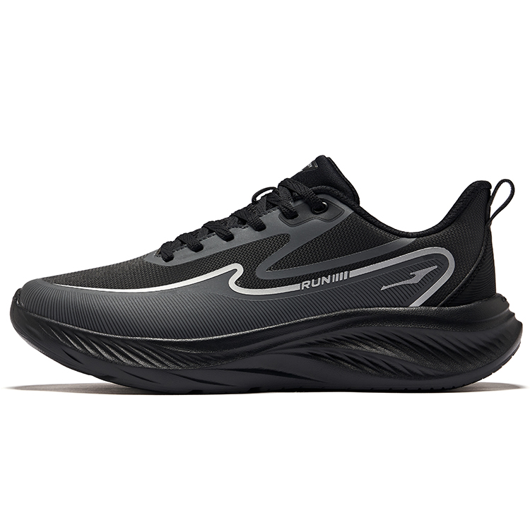 Erke Cushioning Rebound Cushioning Rebound Low top Casual Running Shoes Men’s Jet Black Carbon Gray