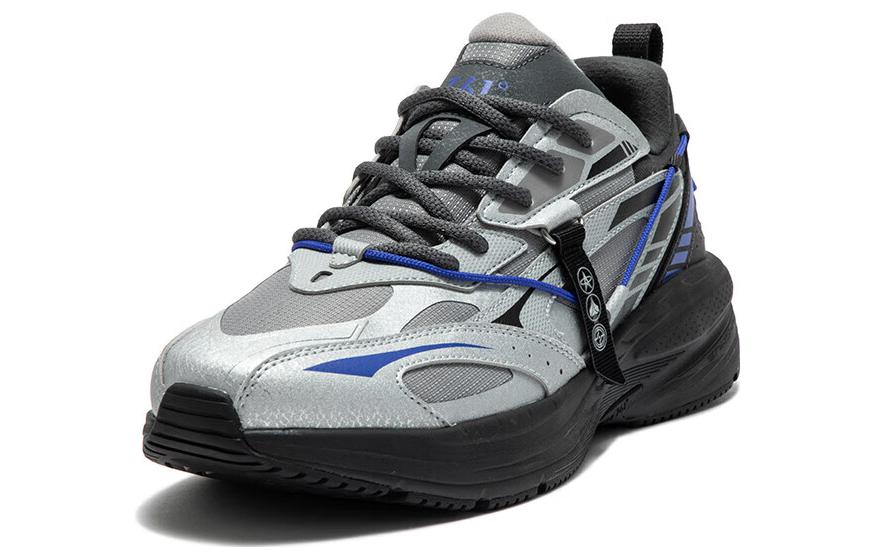 361° Night Shadows Mesh Abrasion Resistant Breathable Low top Running Shoes Men’s Silver Black