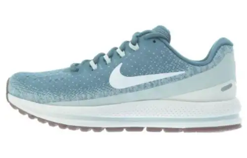 Nike Air Zoom Vomero 13 Leather Slip Resistant Abrasion Resistant Low top Air Cushion Running Shoes Women's Cyan
