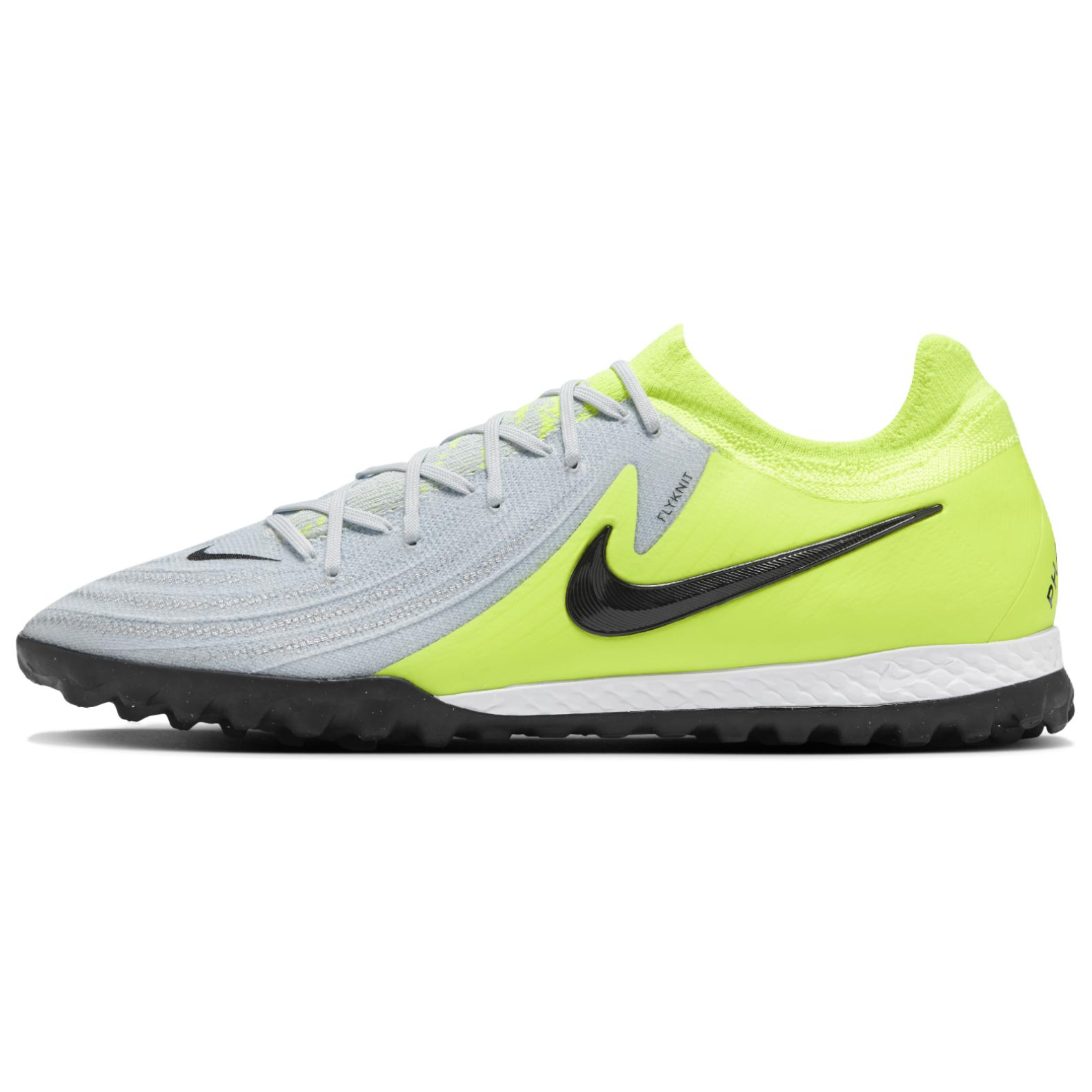 Nike Phantom GX 2 Pro TF Turf Synthetic Leather Soccer Shoes Unisex Yellow Gray