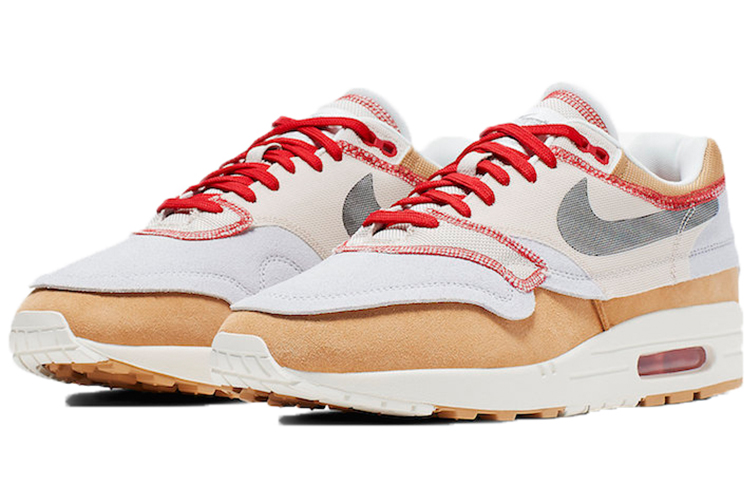 Женские кроссовки Nike Air Max 1 (серо-коричневые) — фото 3