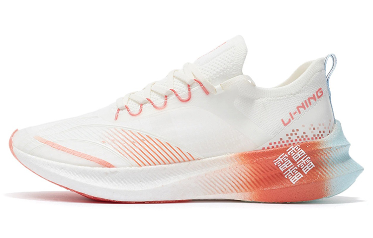 Li Ning Feidian Challenger Racing Abrasion Resistant Breathable Low top Running Shoes Women’s Ecru