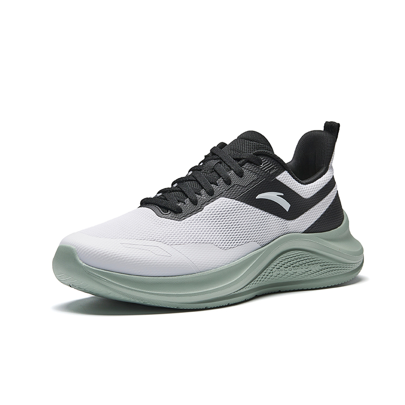 Anta Cushioning Abrasion Resistant Low top Casual Running Shoes Men’s Pure White Basic Black