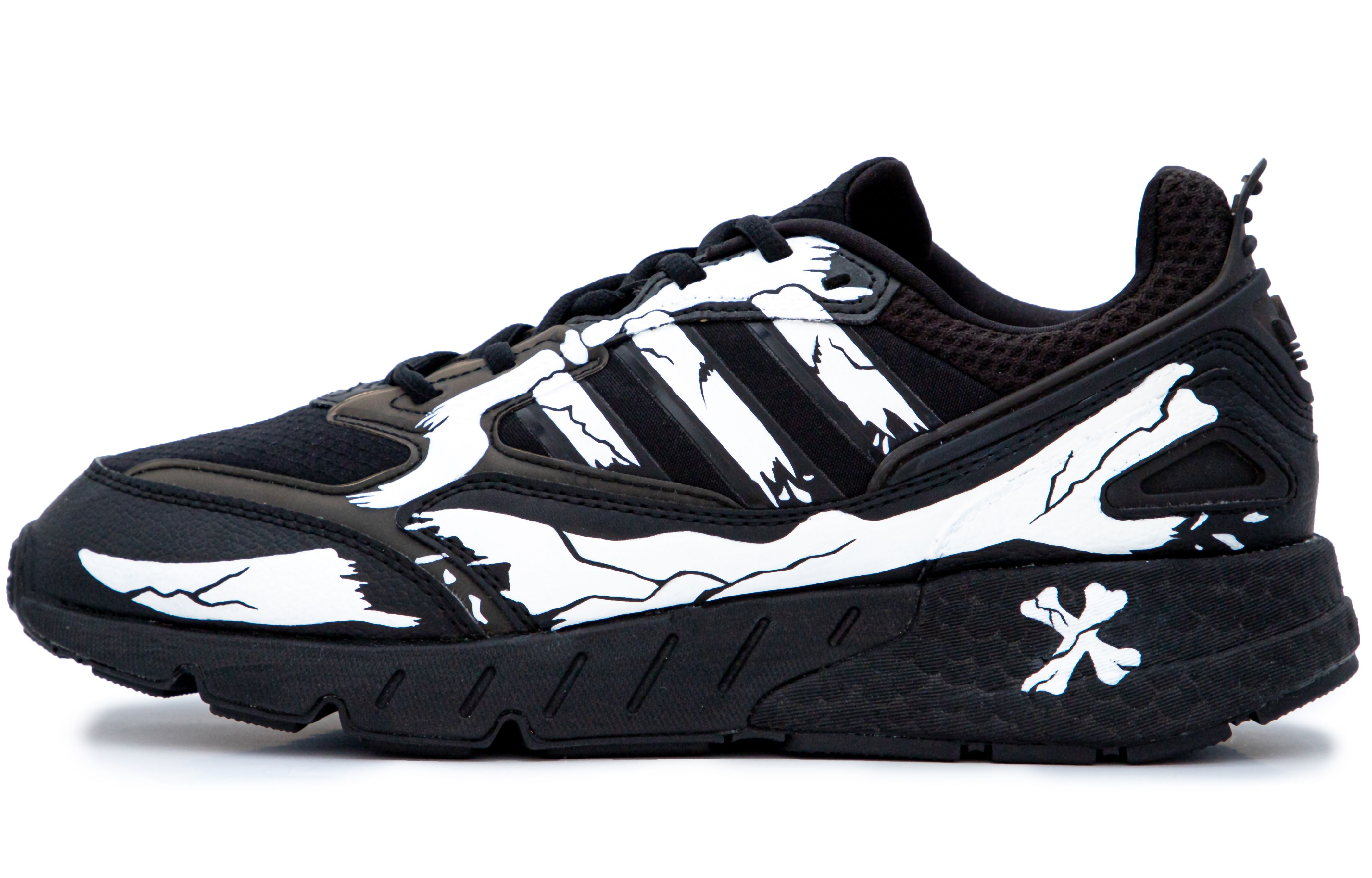Adidas Originals ZX 1K Boost 2.0 Breathable And Lightweight Low top Mesh Fabric Running Shoes Men’s Black White