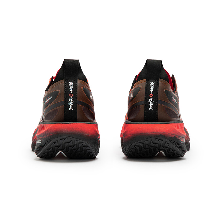 361° Flame 3 .5 Running Shoes Unisex Low Top Fluorescent Dark Red, Obsidian Black