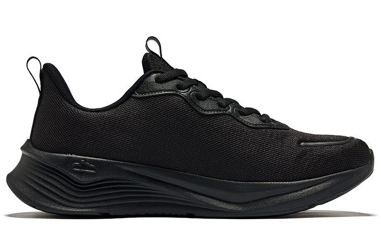 Erke Comfortable And Breathable Cushioning, Wear Resistant Low top Running Shoes Men’s Jet Black King Gold
