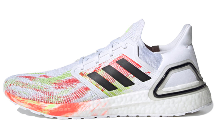Adidas ULT comfortable commuting versatile shock-absorbing anti-slip low-top running shoes men's white rainbow