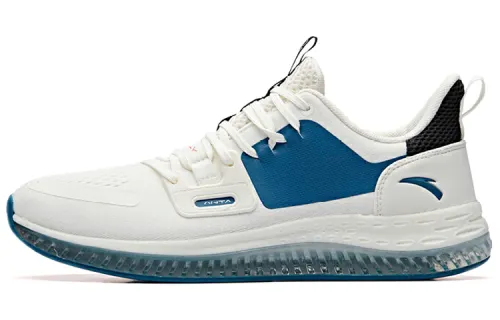 Anta Comfortable Cushioning Rebound Coverage Low top Running Shoes Men's White Blue