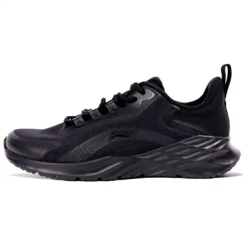 Li Ning Cushioning Slip Resistant Abrasion Resistant Low top Casual Running Shoes Men's Black
