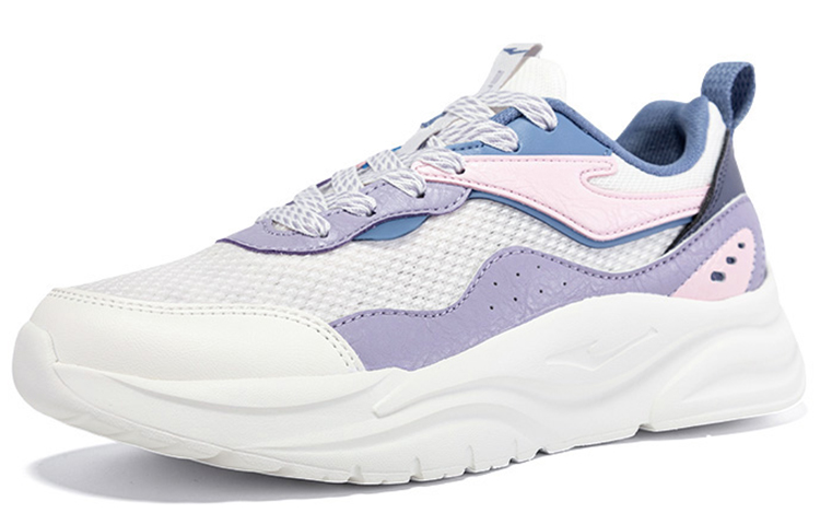 Erke Mesh Cushioning Breathable Lightweight Running Shoes Women’s White Purple