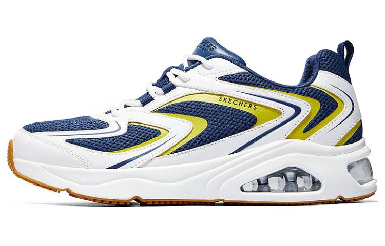 Skechers Fabric Wear resistant And Lightweight Low top Casual Running Shoes Men’s White Blue