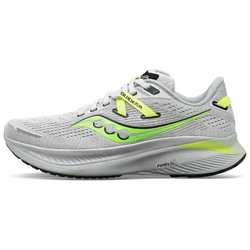 Saucony Guide 16 Lace Up Cushioning, Wear Resistant Low top Running Shoes Women's Gray Green
