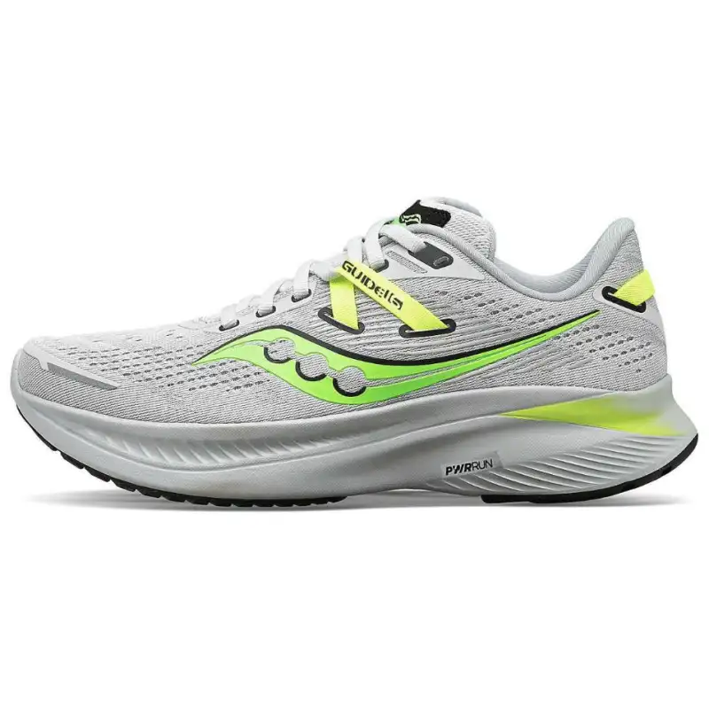 Saucony Guide 16 Lace Up Cushioning, Wear Resistant Low top Running Shoes Women's Gray Green