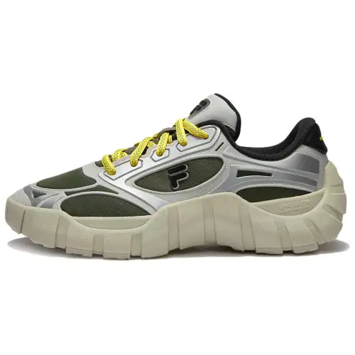 FILA FUSION BONE DX Vertebra Shoes Abrasion Resistant Breathable Low top Casual Shoes Men's Green Gray