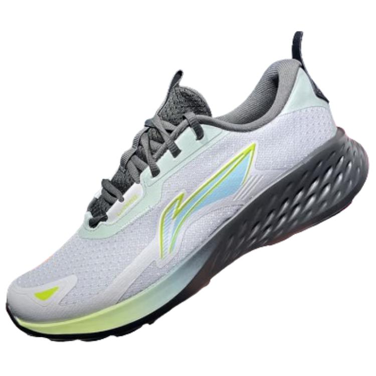 Li Ning Light Cloud Slip Resistant Abrasion Resistant Low top Running Shoes Unisex Gray Green Black
