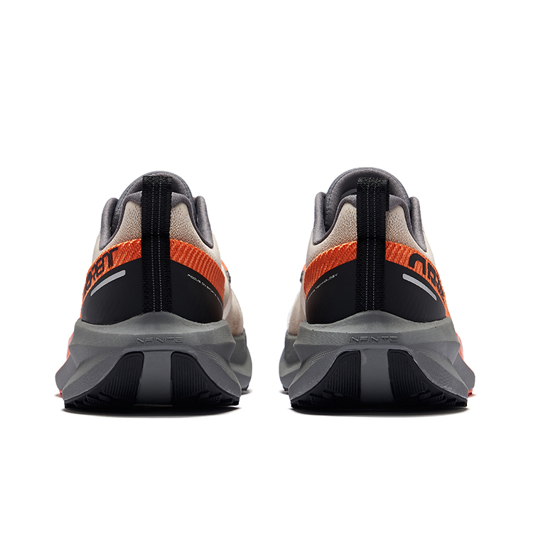 Erke Cushioning Rebound Low top Qidan Technology City Commuting Running Shoes Men’s Eggnog Gray Fluorescent Fire Orange