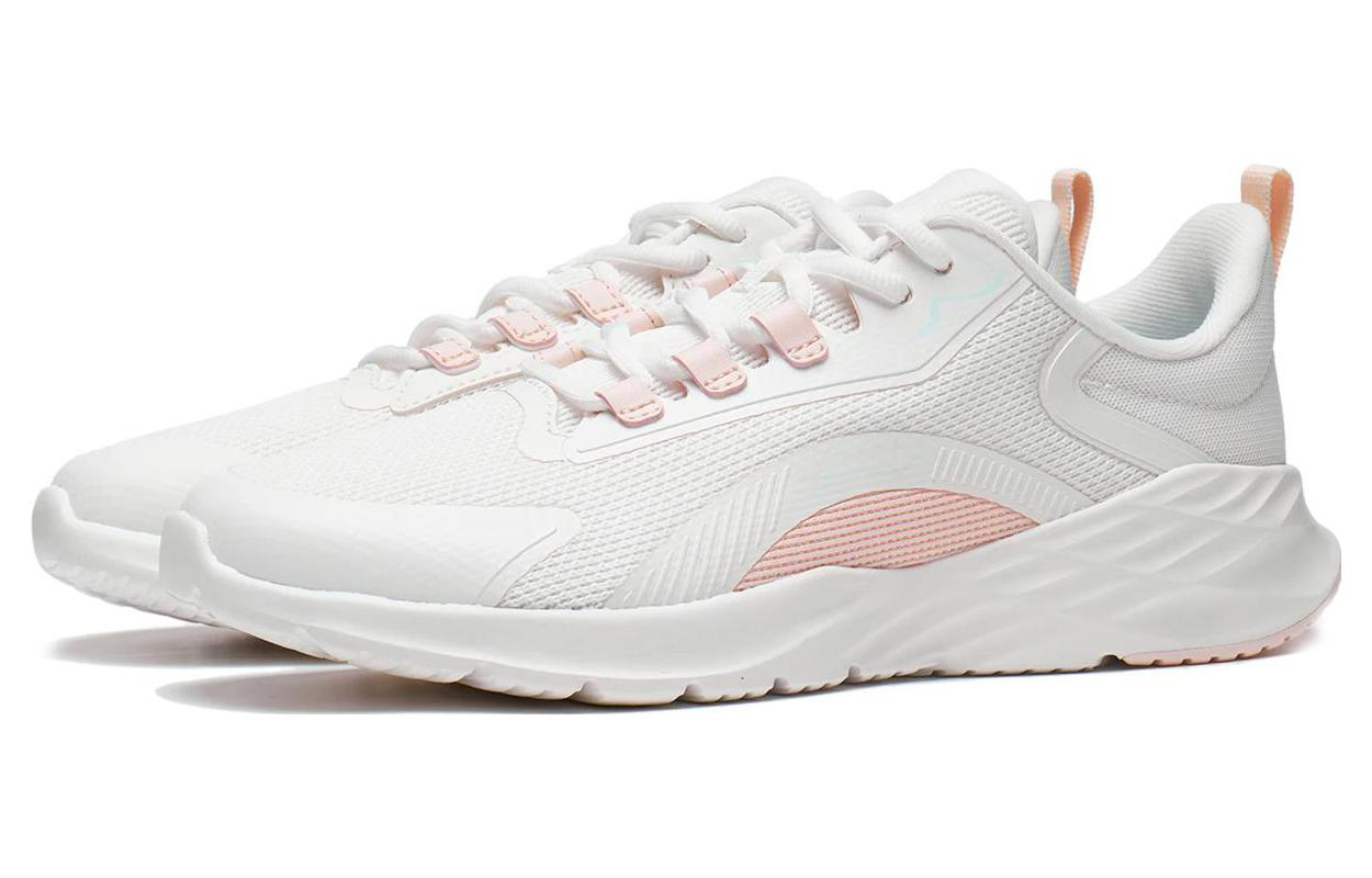 Li Ning Yang Wind Soft And Comfortable Slip Resistant Abrasion Resistant Low top Running Shoes Women’s White Pink