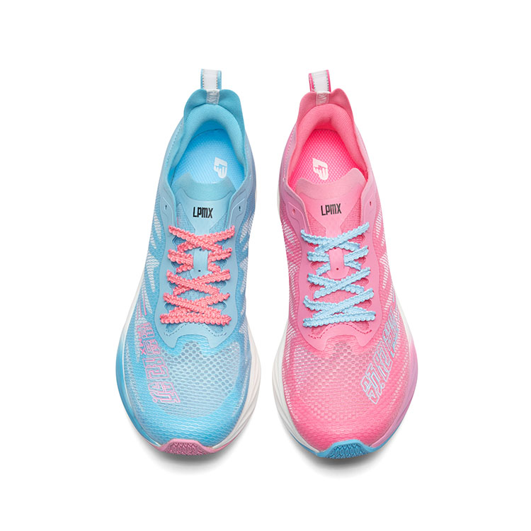LPMX Full Length Carbon Plate Running Shoes Unisex Pink Blue Mismatched