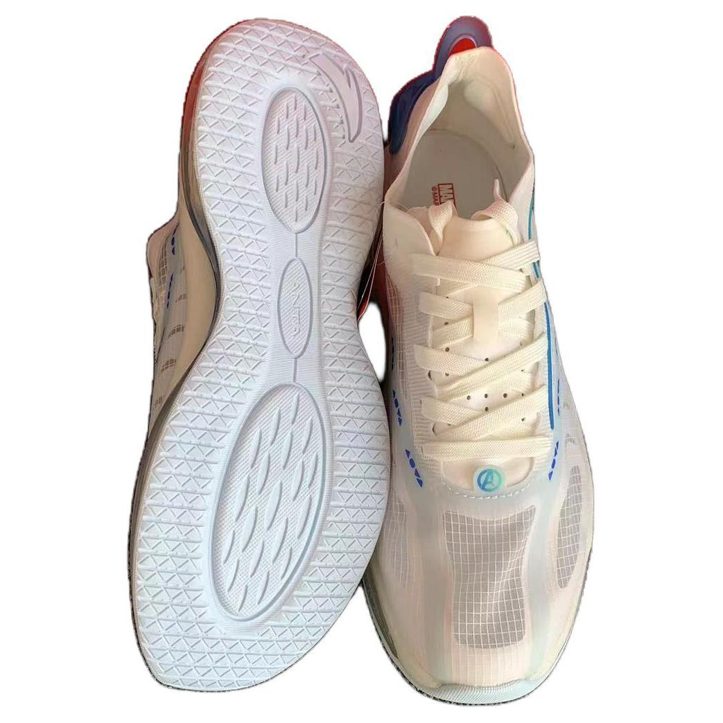 Anta Cushioning Slip Resistant Abrasion Resistant Breathable Low top Running Shoes Men’s White Gray Blue