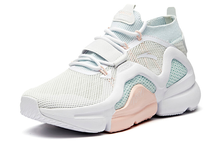 Anta Breathable Mid top Running Shoes Women’s Blue White Pink