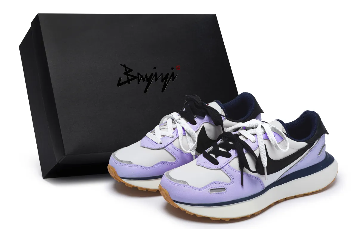 Nike Phoenix Waffle Low top Running Shoes Women's Purple White Black