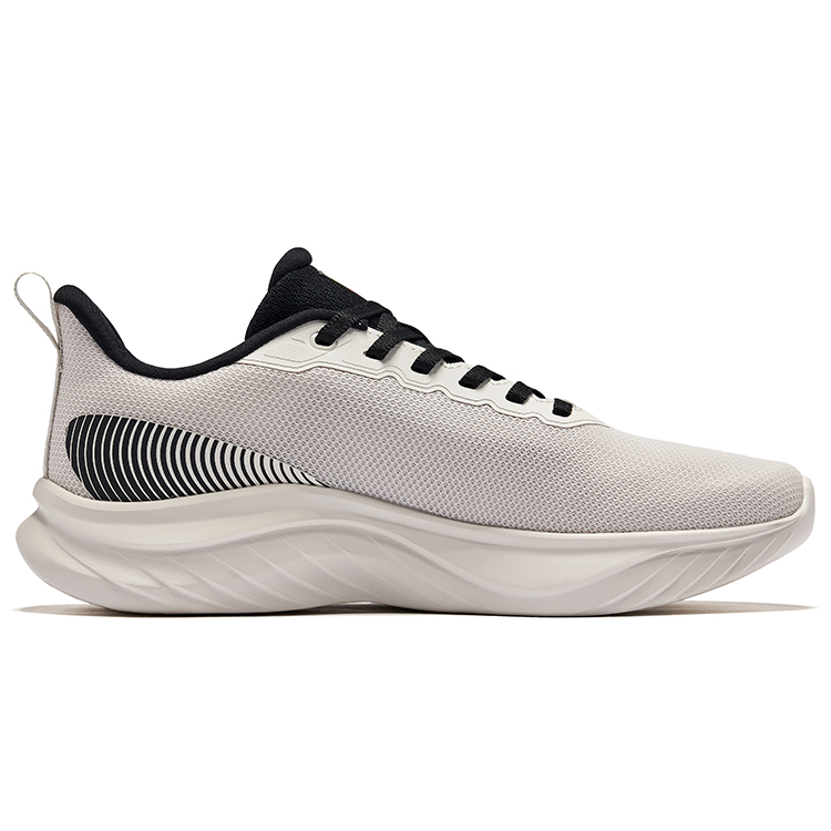 Erke Cushioning Rebound Slip Resistant Low top Casual Running Shoes Men’s Wild Gray Jet Black