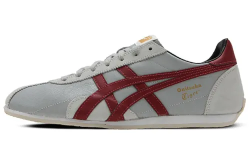 Onitsuka Tiger Runspark Abrasion Resistant Running Shoes Unisex Gray Red Comfortable