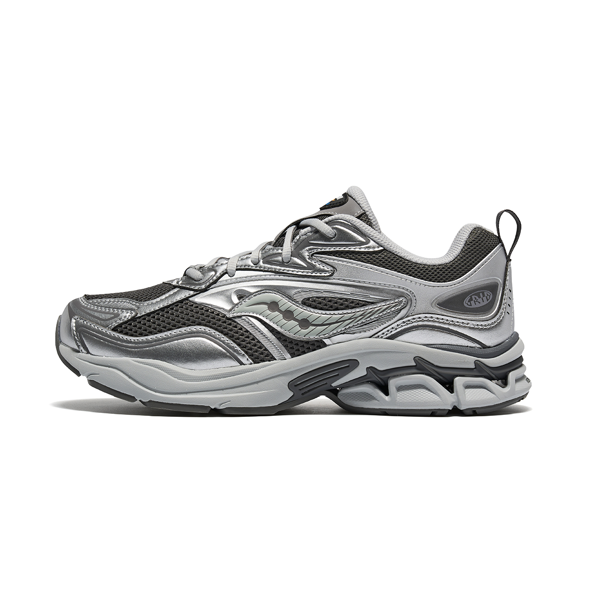 Saucony GRID FUSION Support Low top Casual Running Shoes Unisex Silver Gray