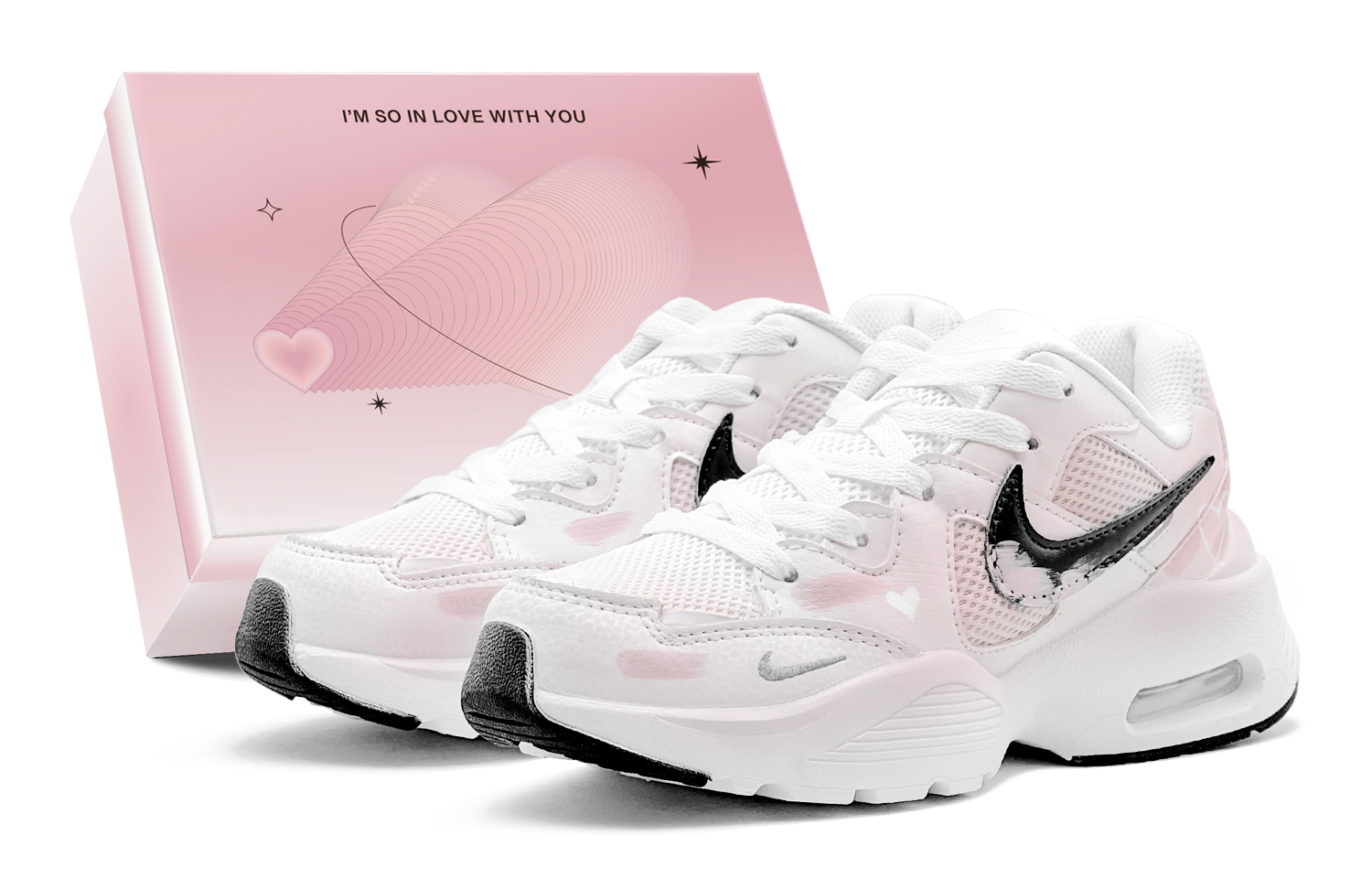 Nike Air Max Fusion Abrasion Resistant, Breathable, Lightweight Low top Running Shoes Women’s Pink White