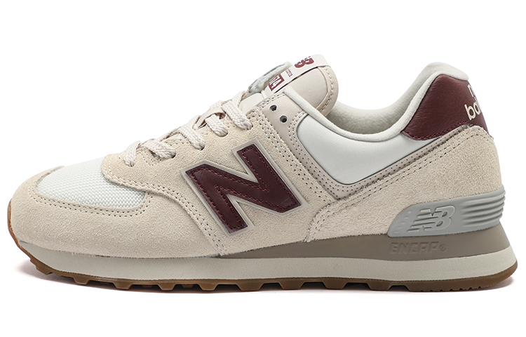 New Balance NB 574 Retro Couple's Arch Support Fabric Leather Low-top Running Shoes Women's Off-White