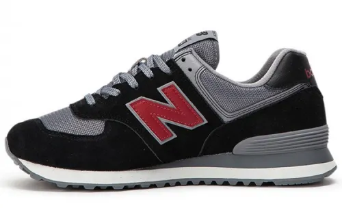 New Balance NB 574 Textile, Synthetic Leather Low top Casual Running Shoes Unisex Gray Black