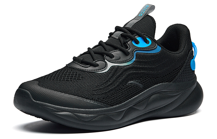 Anta Comfortable Cushioning Breathable Lightweight Abrasion Resistant Slip Resistant Low top Running Shoes Men’s Black