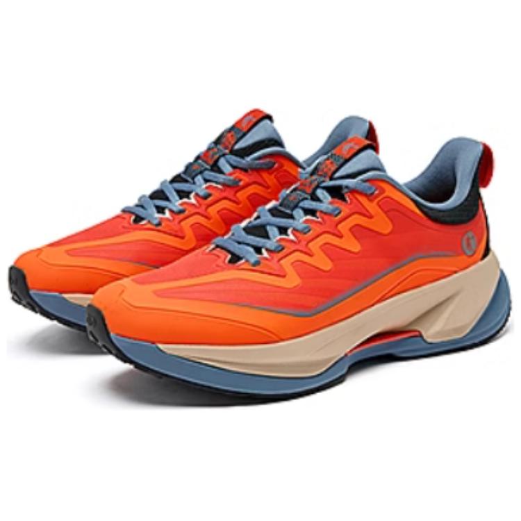 QIAODAN Slip Resistant Abrasion Resistant Low top Running Shoes Men’s Orange Blue