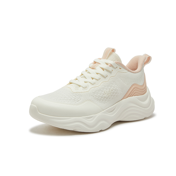 361° Wear resistant, Lightweight, Breathable, And Non slip. Low top Running Shoes Women’s White Pink
