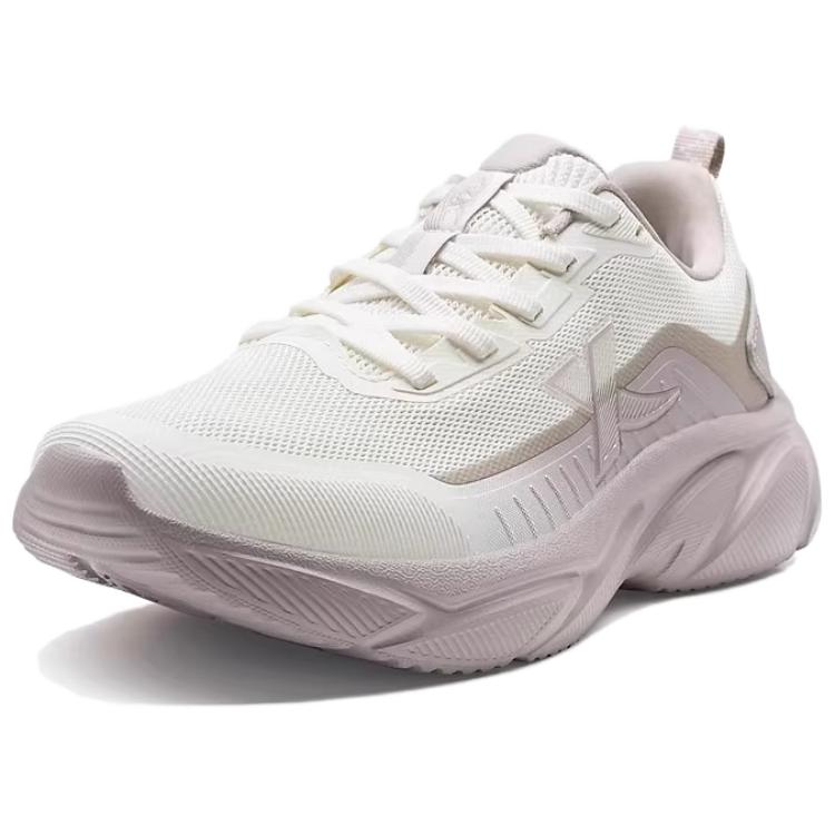 XTEP Slip Resistant, Abrasion Resistant, Breathable Low top Casual Running Shoes Women’s Sail White Silent Gray