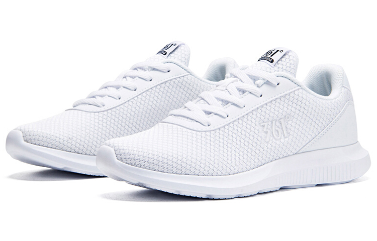 361° Woven Mesh, Synthetic Leather Breathable Cushioning Lightweight Low top Running Shoes Women’s White