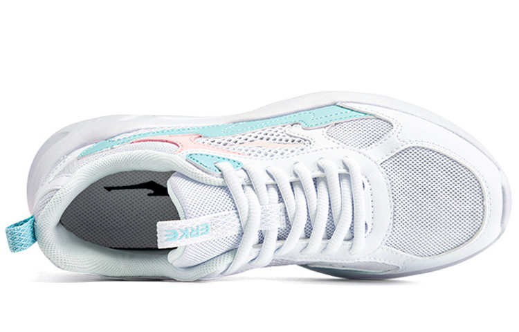 Erke Comfortable Abrasion Resistant Breathable Low top Running Shoes Women’s White Blue