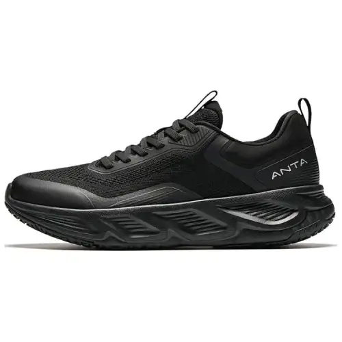 Anta Slip Resistant Abrasion Resistant Low top Running Shoes Men's Black