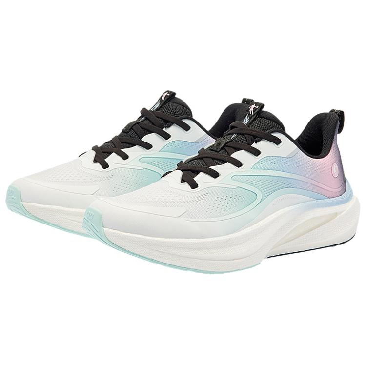 QIAODAN Slip Resistant And Abrasion Resistant Coverage Low top Sprint Casual Running Shoes Women’s White Blue Pink